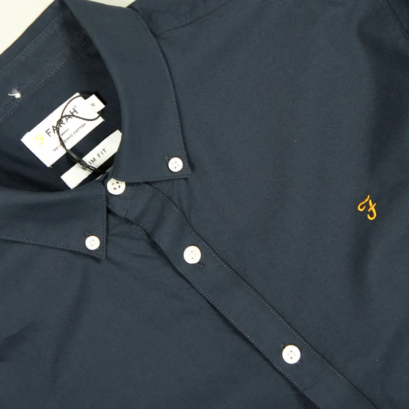 Farah Brewer LS Shirt - Navy-1